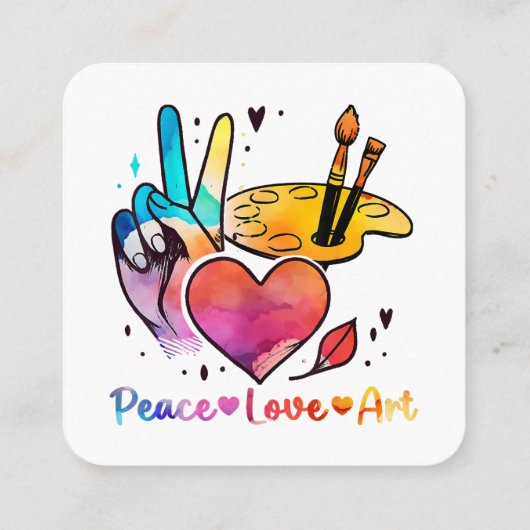 アート先生アーティストと画家のための平和ラブアート スクエア名刺 (裏面)