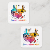 アート先生アーティストと画家のための平和ラブアート スクエア名刺 (正面/裏面)