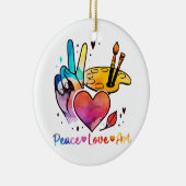 アート先生アーティストと画家のための平和ラブアート セラミックオーナメント (右)