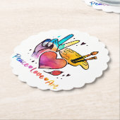 アート先生アーティストと画家のための平和ラブアート ペーパーコースター (アングル)
