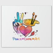 アート先生アーティストと画家のための平和ラブアート ラッピングペーパー (フラット)