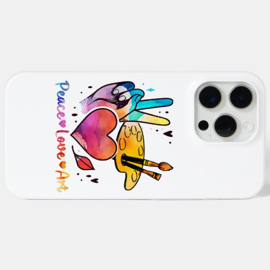 アート先生アーティストと画家のための平和ラブアート Case-Mate iPhoneケース (裏面 (横))