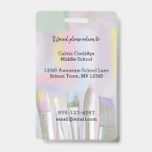 アート先生カスタムの写真IDバッジアーティスト バッジ (Back)