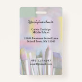 アート先生カスタムの写真IDバッジアーティスト バッジ (裏面)