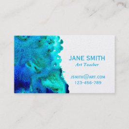 アート先生カラフル水彩抽象芸術アート 名刺