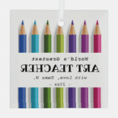 アート先生ギフトアイディアパーソナライズされた鉛筆 ガラスオーナメント (裏面)