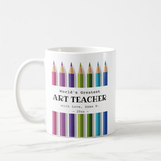 アート先生ギフトアイディアパーソナライズされた コーヒーマグカップ (左)