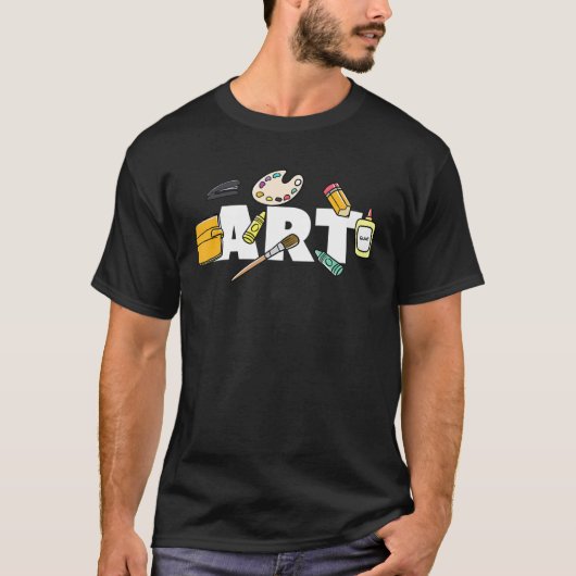 アート先生ツール画家アーティスト Tシャツ (正面)