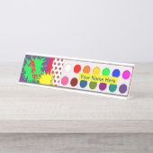 アート先生ポップ・アートの、アート、名前の追加 デスクネームプレート (正面)