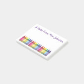 アート先生レインボーパーソナライズされたクレヨンノート ポストイット (アングル)