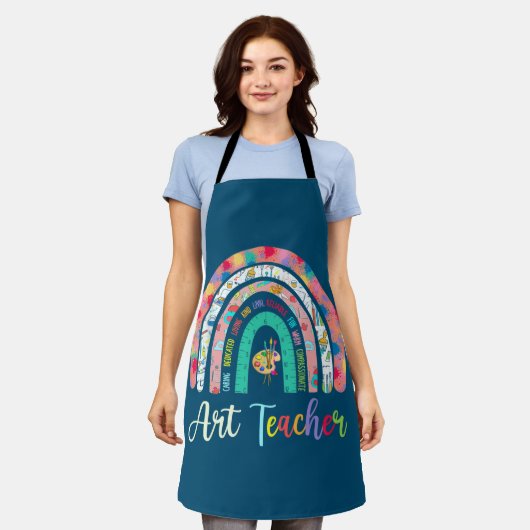 アート先生レ気にインボーの献身的な愛 エプロン (着用した状態)