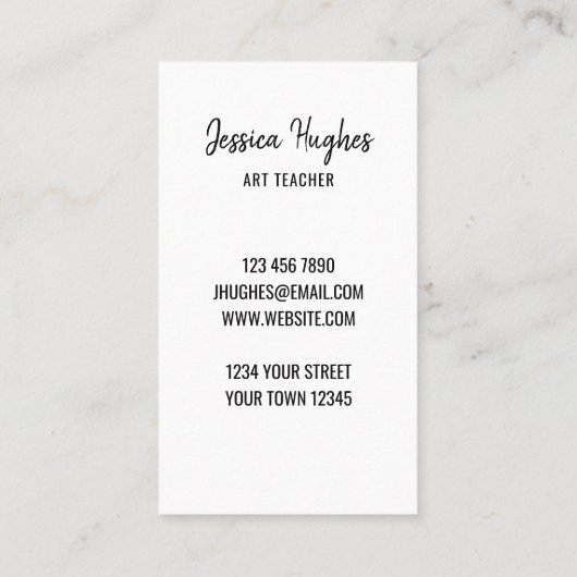 アート先生名刺 名刺 (裏面)