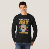 アート先生教えがコーヒーに向かう Tシャツ (正面フル)