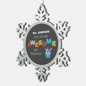 アート先生絵を描鑑賞日筆素晴らし、 スノーフレークピューターオーナメント (右)