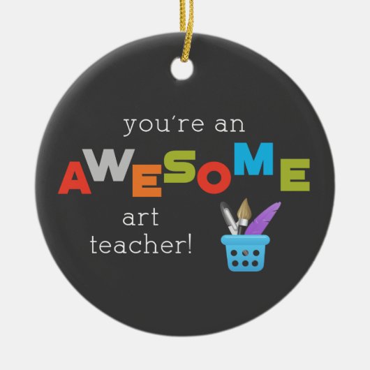 アート先生絵を描鑑賞日筆素晴らし、 セラミックオーナメント (正面)