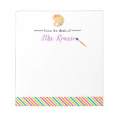 アート先生絵画アーティストのパレット文房具 ノートパッド (正面)