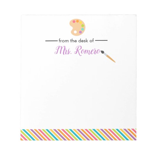 アート先生絵画アーティストのパレット文房具 ノートパッド (正面)