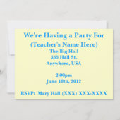 アート先生退職パーティの招待状 招待状 (裏面)