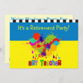 アート先生退職パーティの招待状 招待状 (正面/裏面)