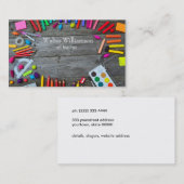 アート先生、新学期、アート用品、アート 名刺 (正面/裏面)