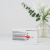 アート先生、新学期、カラーペンシル、アートバス 名刺 (スタンド正面)