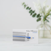 アート先生、新学期、カラーペンシル、アートバス 名刺 (スタンド正面)