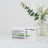 アート先生、新学期、カラーペンシル、アートバス 名刺 (スタンド正面)