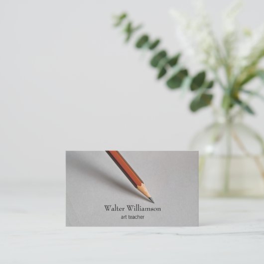 アート先生、新学期、グラファイトペンシル、アート 名刺 (スタンド正面)