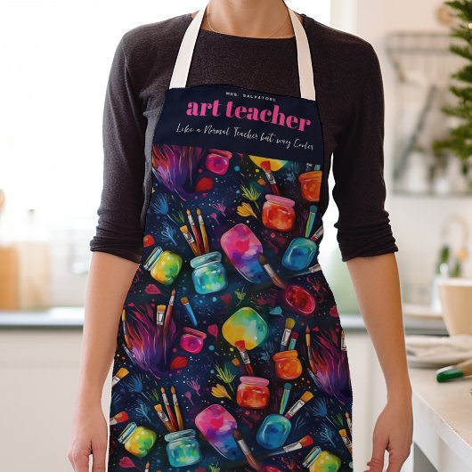 アート先生 |通常のモノグラム先生 エプロン