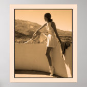 アート写真、テニスの服を着た女性 ポスター (正面)