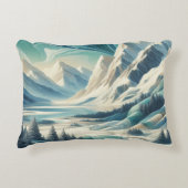 アート冬の風景と雪と氷の結晶をキャプチャ アクセントクッション (正面)