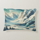 アート冬の風景と雪と氷の結晶をキャプチャ アクセントクッション (裏面)