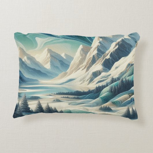 アート冬の風景と雪と氷の結晶をキャプチャ アクセントクッション (裏面)