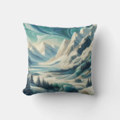 アート冬の風景と雪と氷の結晶をキャプチャ クッション (正面)