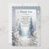 アート冬の風景と雪と氷の結晶をキャプチャ サンキューカード (正面)