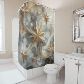 アート冬の風景と雪と氷の結晶をキャプチャ シャワーカーテン (インサイチュ)