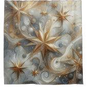 アート冬の風景と雪と氷の結晶をキャプチャ シャワーカーテン (正面)