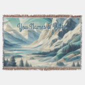 アート冬の風景と雪と氷の結晶をキャプチャ スローブランケット (正面)