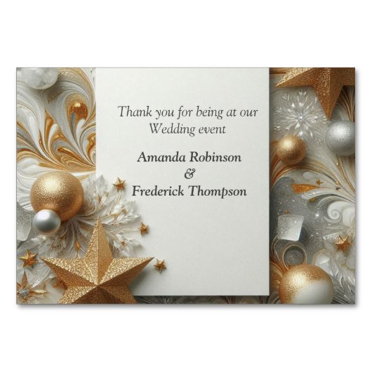 アート冬の風景と雪と氷の結晶をキャプチャ テーブルナンバー (裏面)