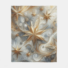 アート冬の風景と雪と氷の結晶をキャプチャ フリースブランケット