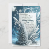 アート冬の風景と雪と氷の結晶をキャプチャ 招待状 (正面)