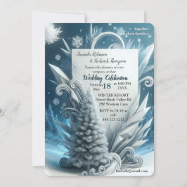 アート冬の風景と雪と氷の結晶をキャプチャ 招待状