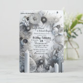 アート冬の風景と雪と氷の結晶をキャプチャ 招待状 (スタンド正面)