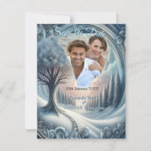 アート冬の風景と雪と氷の結晶をキャプチャ 案内状 (正面)