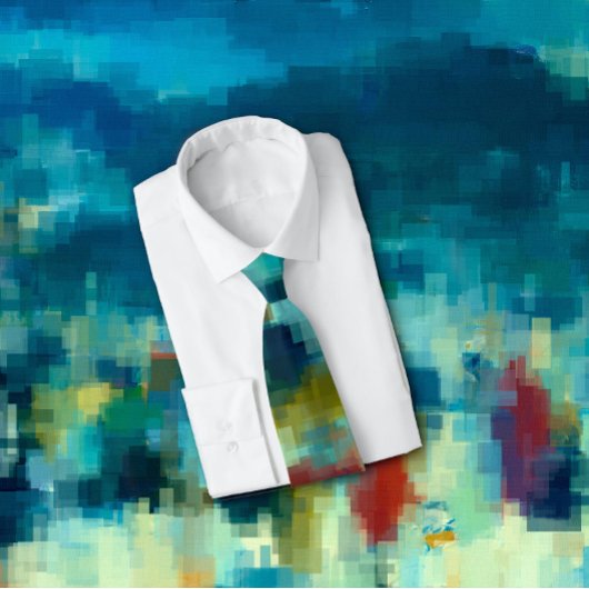 アート冬カラーモダンキュービスト抽象芸術 ネクタイ