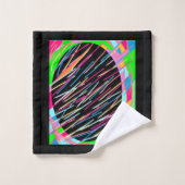 アート刺激を受けたお尻の色はミントとピンク+黒 バスタオルセット (ウォッシュタオル)