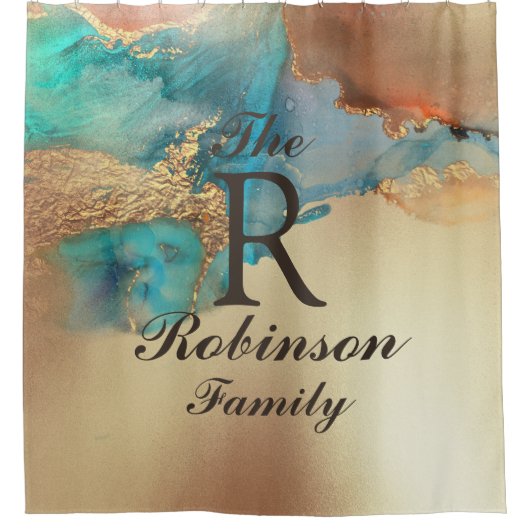 アート名前をカスタムする シャワーカーテン (正面)