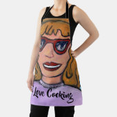 アート名門私立校風のポップ・アートのマンガの女の子がおもしろい中 エプロン (インサイチュ)