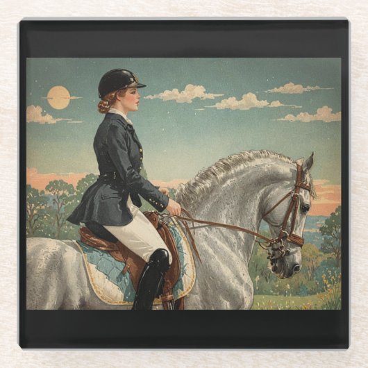 「アート君はグラスを置くことができる」 ガラスコースター (正面)