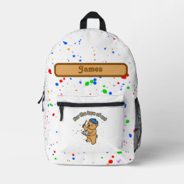 アート好きな子供のためのキュートなクマの芸術家デザインの子供用 プリントバックパック